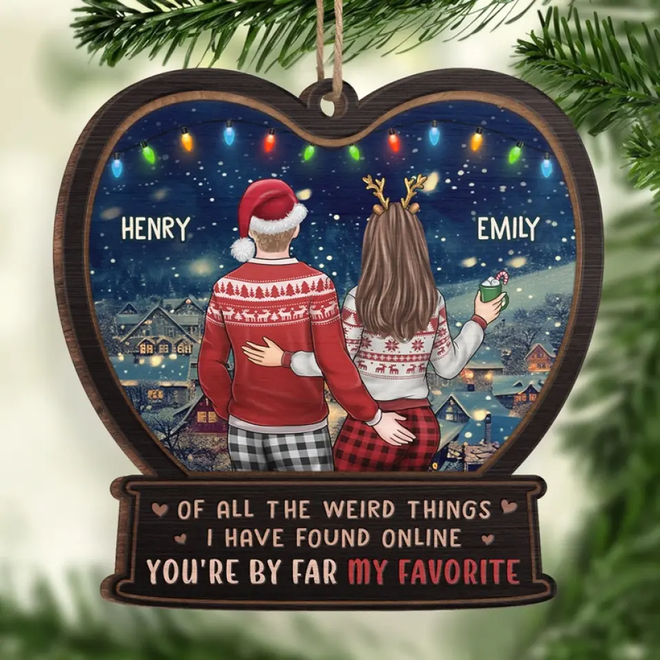Every Moment With You Is Pure Ecstasy - Couple Personalized Custom Ornament - Wood Custom Shaped - Christmas Gift For Husband Wife, Anniversary