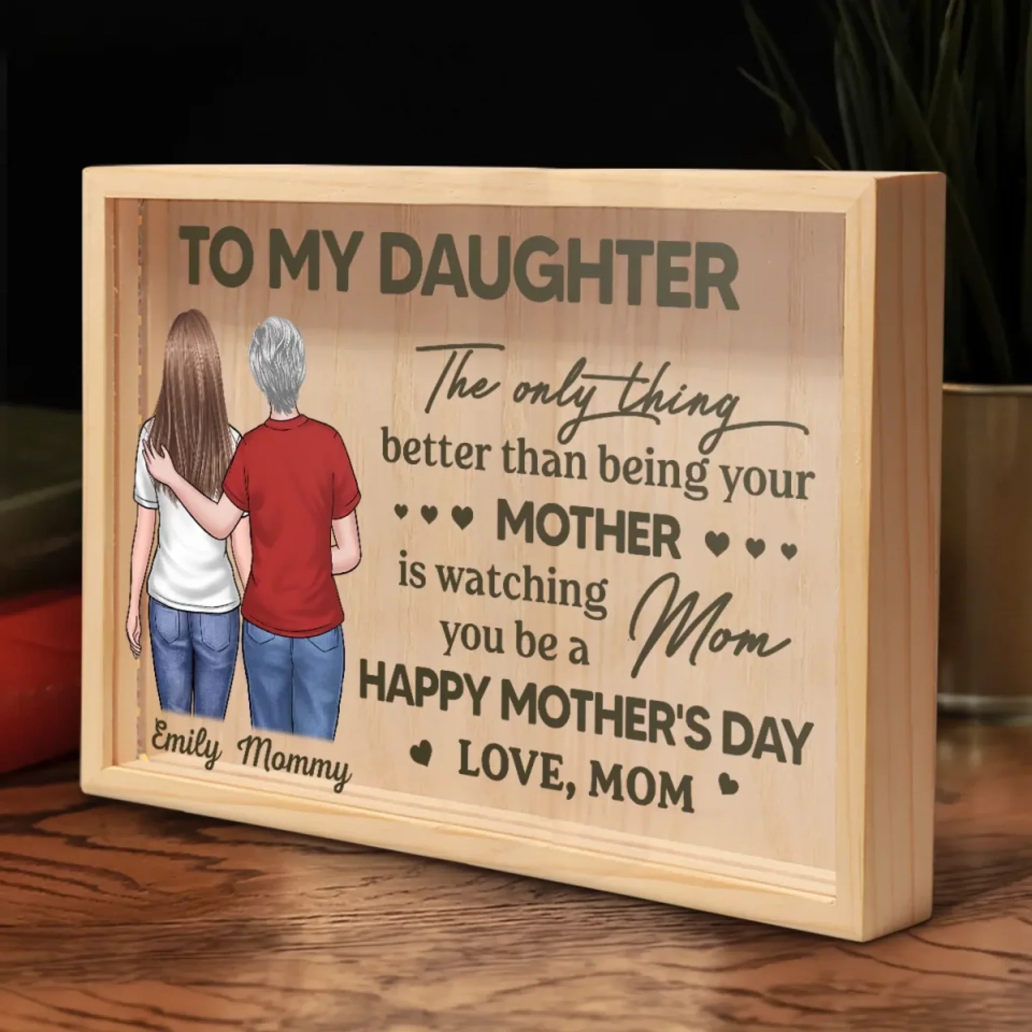 Every Step Echoes Her Love - Family Personalized Custom Frame Light Box - Mother's Day, Gift For Mom, Daughter - Image 3