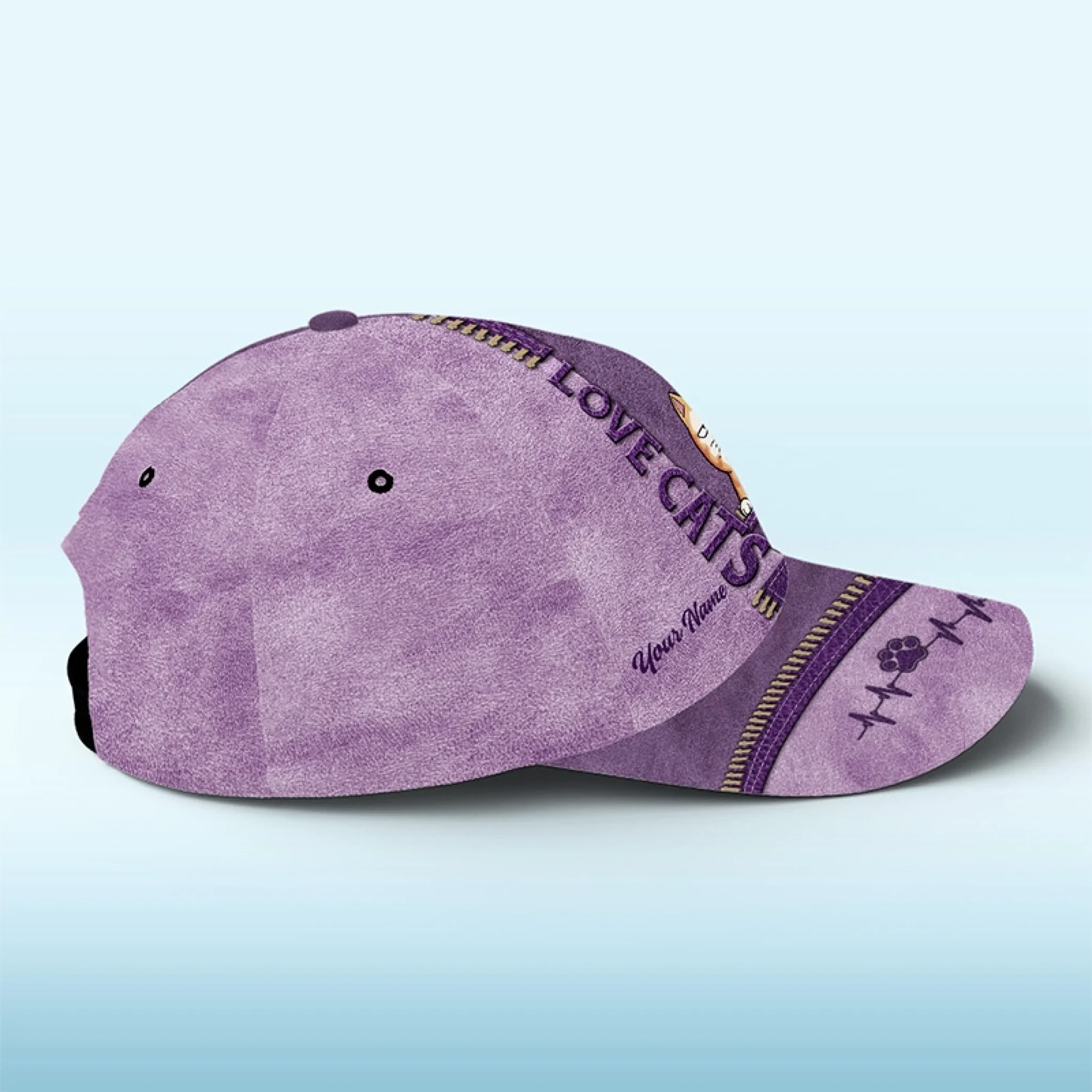 Excited To Be Taken Everywhere With You - Cat Personalized Custom Hat, All Over Print Classic Cap - Gift For Pet Owners, Pet Lovers - Image 3