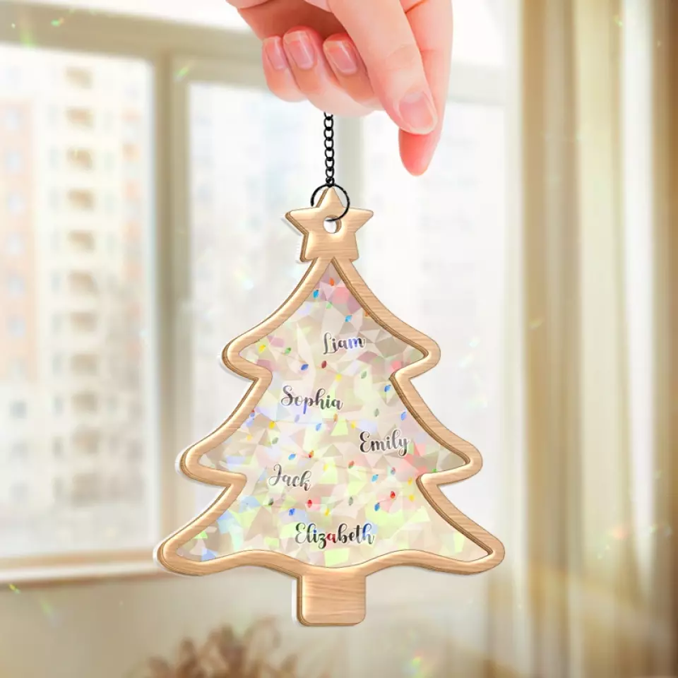 Fairy Lights On Winter Nights - Family Personalized Window Hanging Suncatcher - Christmas Gift For Family Members - Image 3