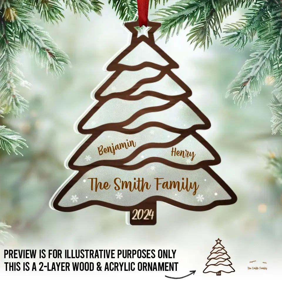 Families Are The Best Gift Of All At Christmas - Family Personalized Custom Wood & Acrylic Ornament - Christmas Gift For Family Members - Image 2