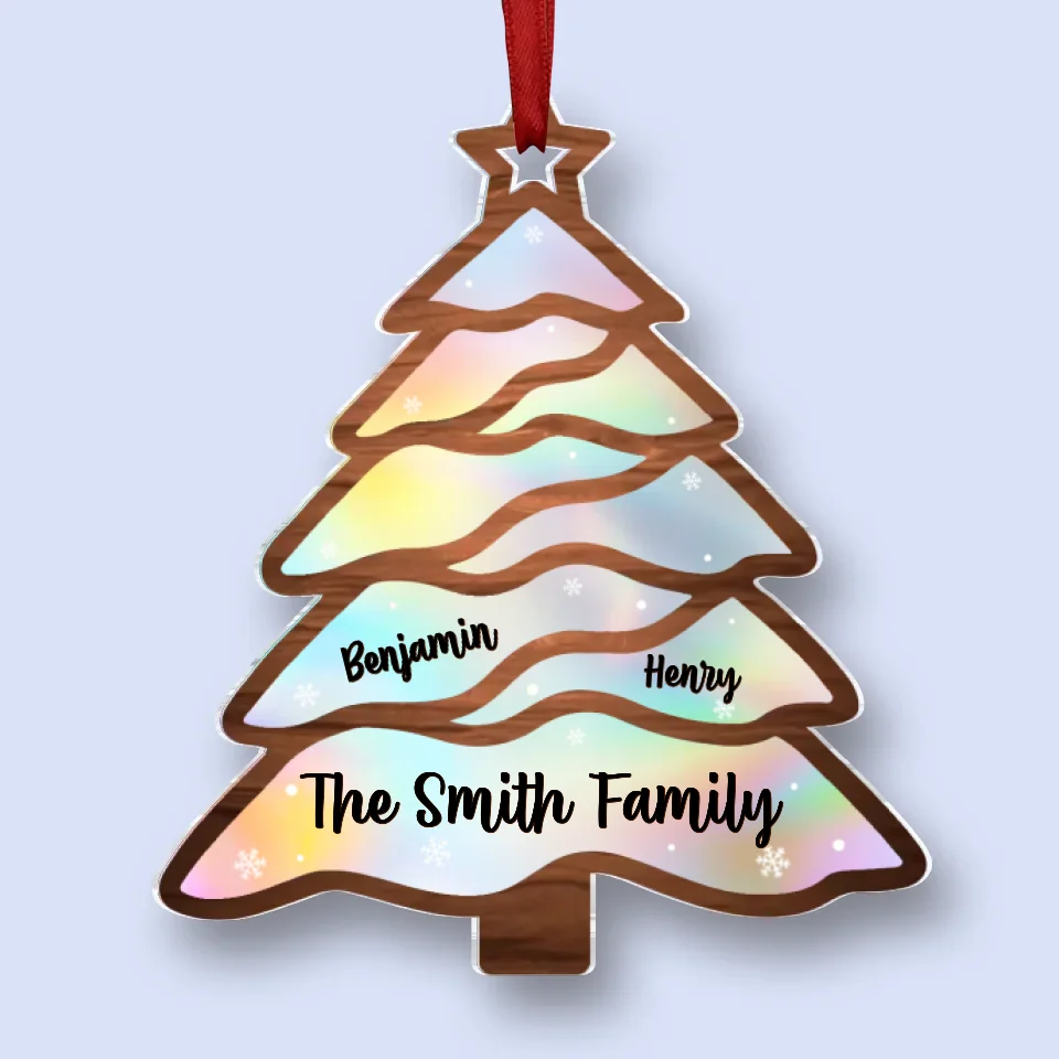 Family Brings Warmth To Christmas - Family Personalized Custom Hologram Ornament - Christmas Gift For Family Members - Image 2