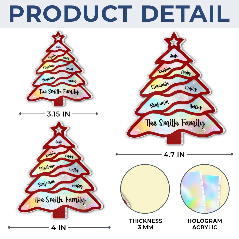 Family Brings Warmth To Christmas - Family Personalized Custom Hologram Ornament - Christmas Gift For Family Members - Image 4