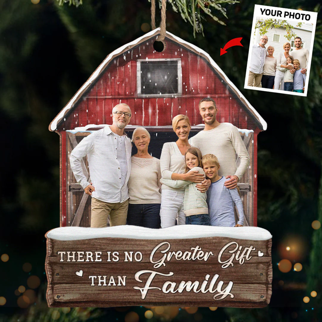 Family Custom Photo Enjoy The Christmas Season Together - Family Personalized Custom Ornament - Acrylic, Wood Custom Shaped - Christmas Gift For Family Members