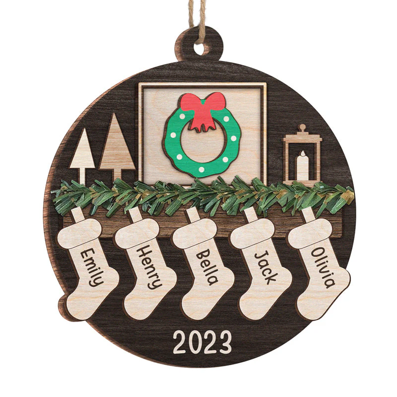 Family Is The Heart Of A Home - Family Personalized Custom Ornament - Wood Custom Shaped - Christmas Gift For Family Members, Pet Owners, Pet Lovers - Image 2