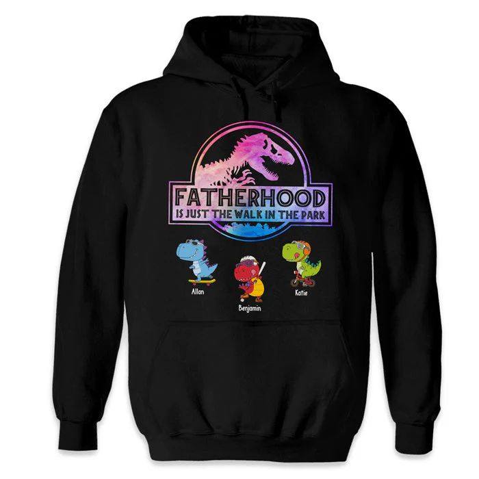 Fatherhood Walk In The Park - Gift For Dad, Grandpa - Personalized Unisex T-Shirt, Hoodie - Image 4