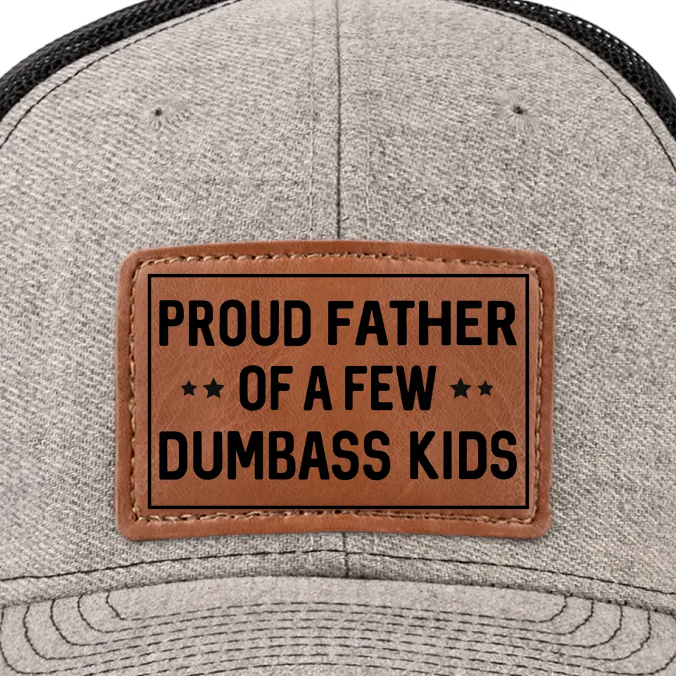 Fathers Lead By Example - Family Leather Patch Hat - Gift For Dad - Image 3