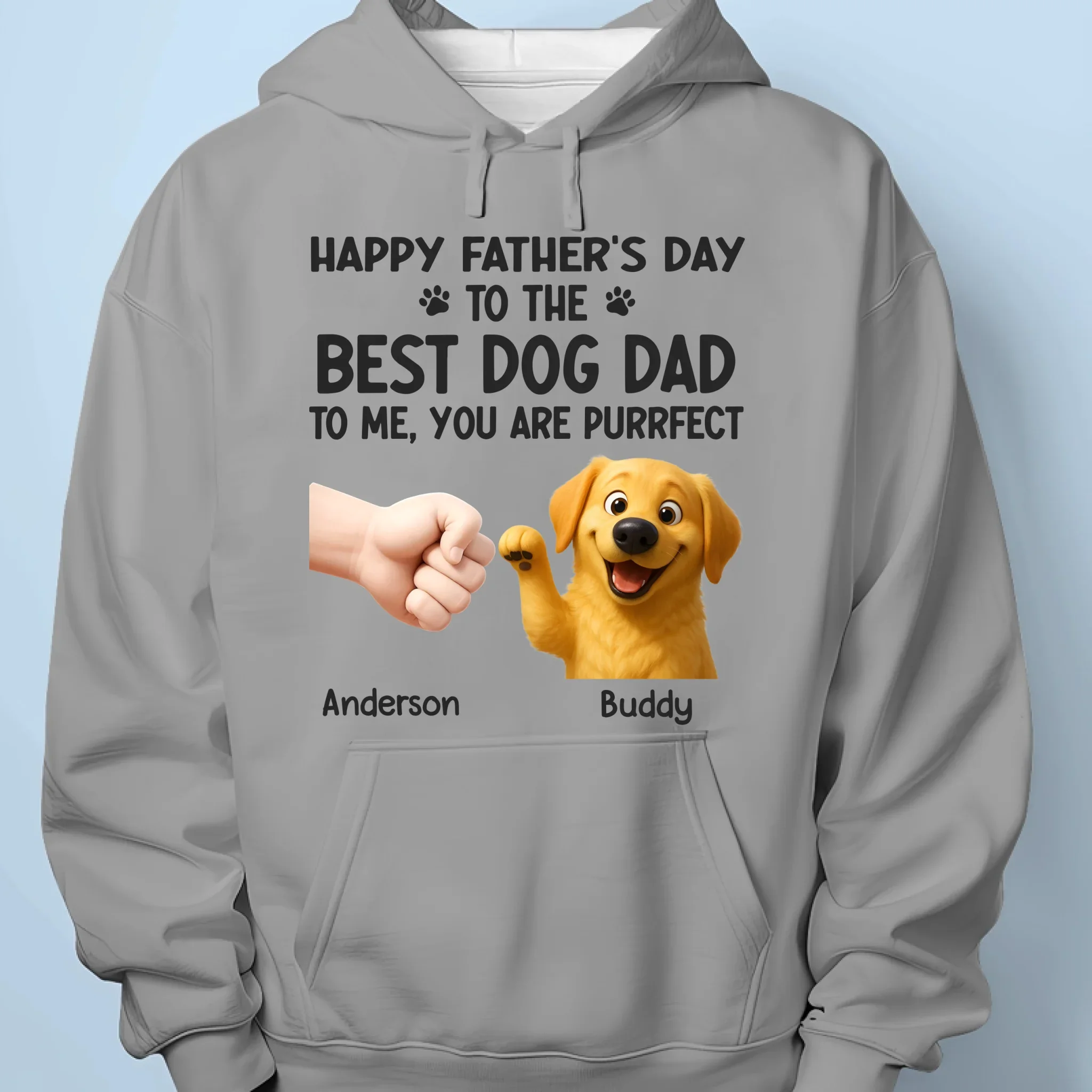Fist Bumps And Furballs Since Day One - Dog & Cat Personalized Custom Unisex T-shirt, Premium T-shirt, Hoodie - Father's Day,  Gift For Dad, Pet Owners, Pet Lovers - Image 7