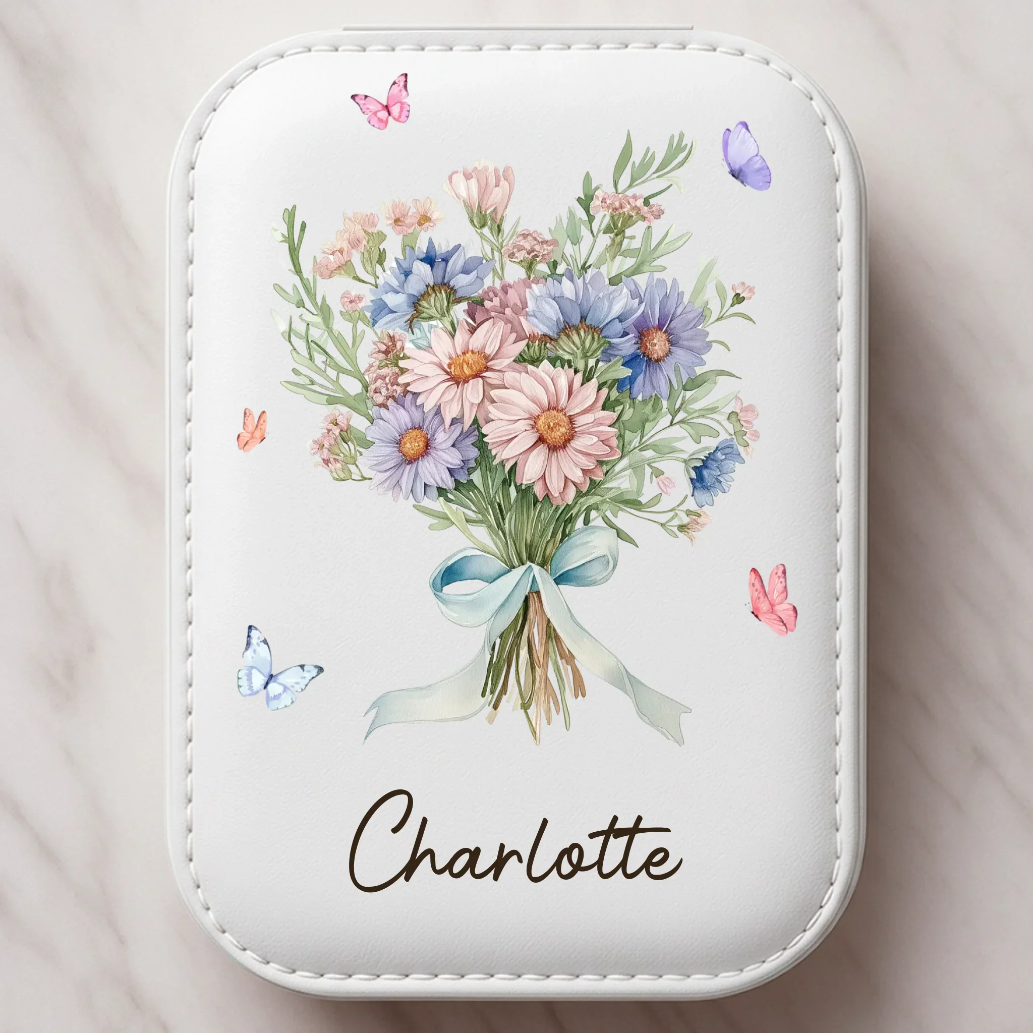Flowers Grow, And So Will You - Family Personalized Custom Jewelry Box LED Makeup - Gift For Yourself, Best Friends, Siblings, Family Members - Image 2