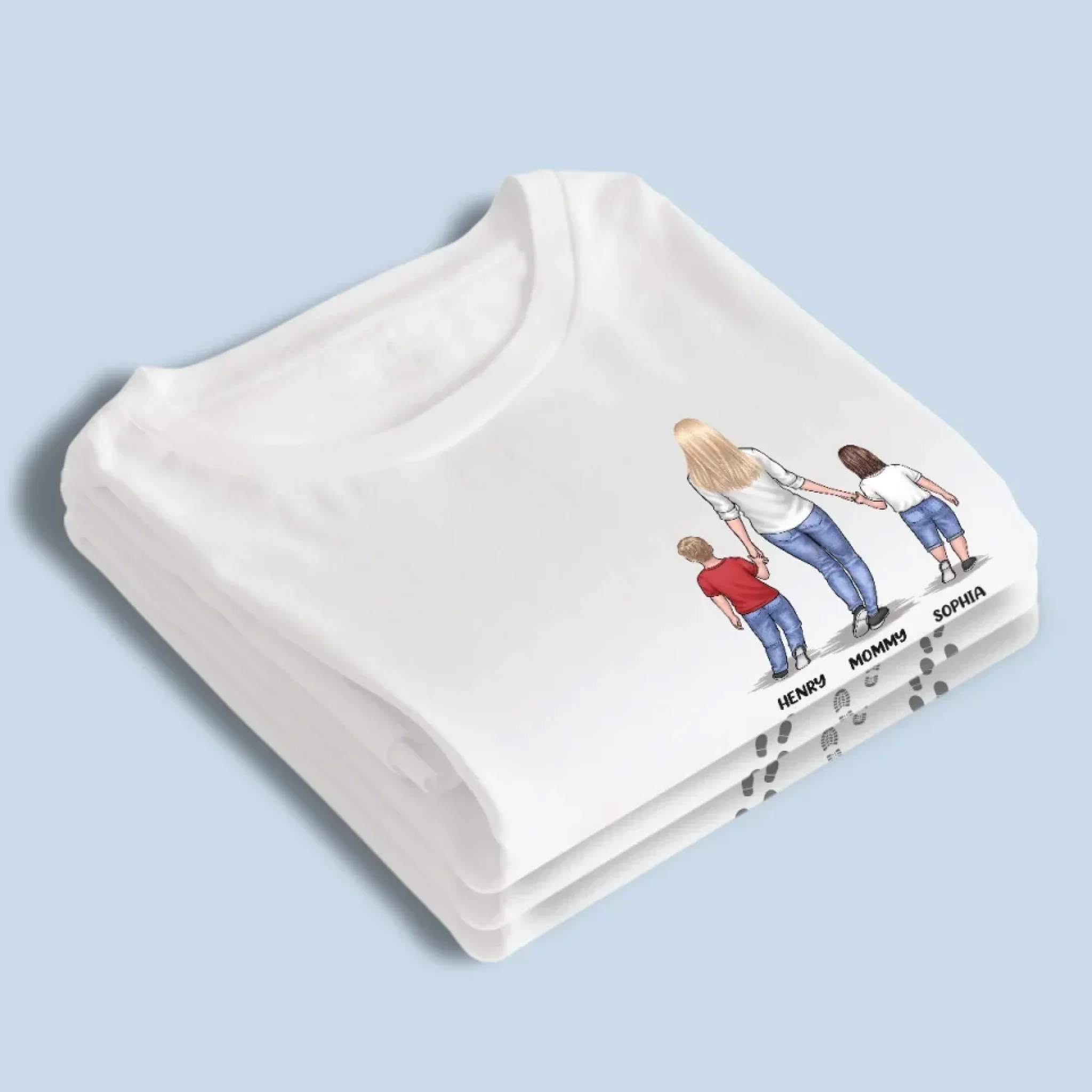 Following In Your Footsteps With Love & Gratitude -  Family Personalized Custom Unisex T-shirt, Premium T-shirt, Hoodie - Mother's Day Gift For Mom, Grandma - Image 4