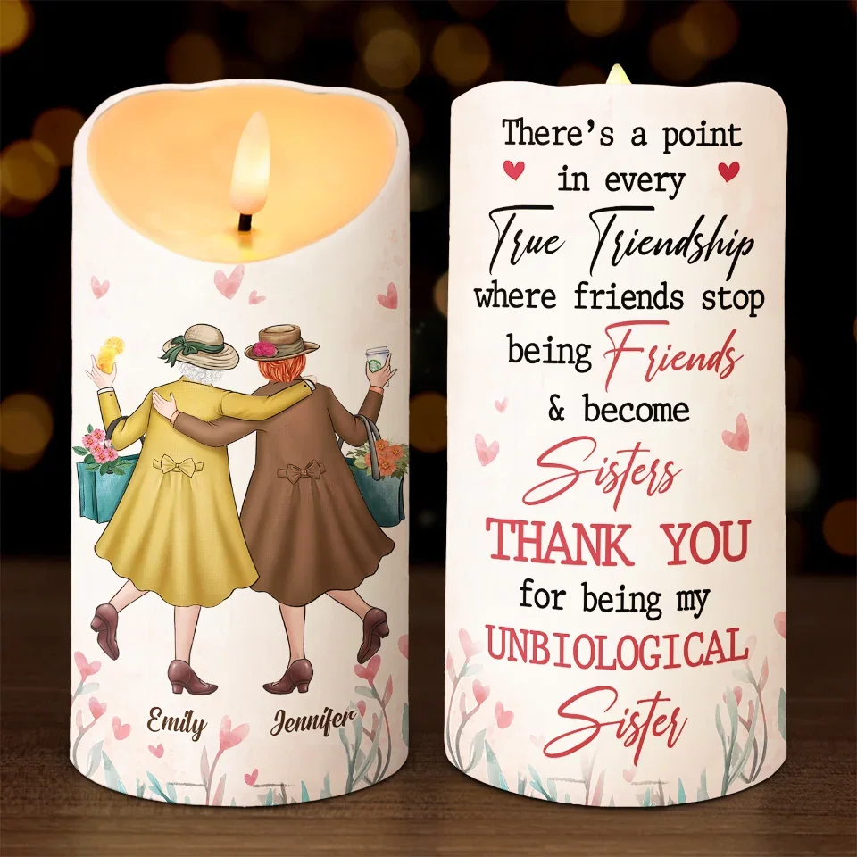 Forever And Always, My Bestie - Bestie Personalized Custom LED Candle - Christmas Gift For Best Friends, BFF, Sisters