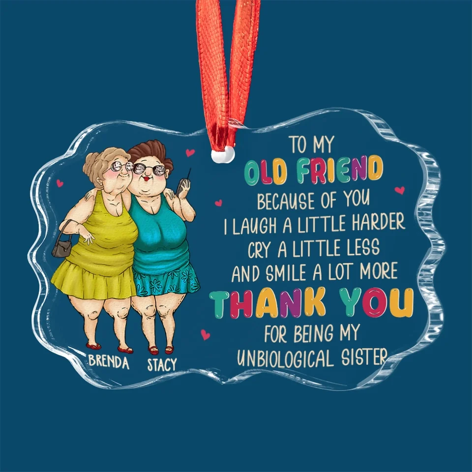 Friends Are Great, Old Friends Are Better - Bestie Personalized Custom Benelux Glass Ornament - Christmas Gift For Best Friends, BFF, Sisters - Image 3