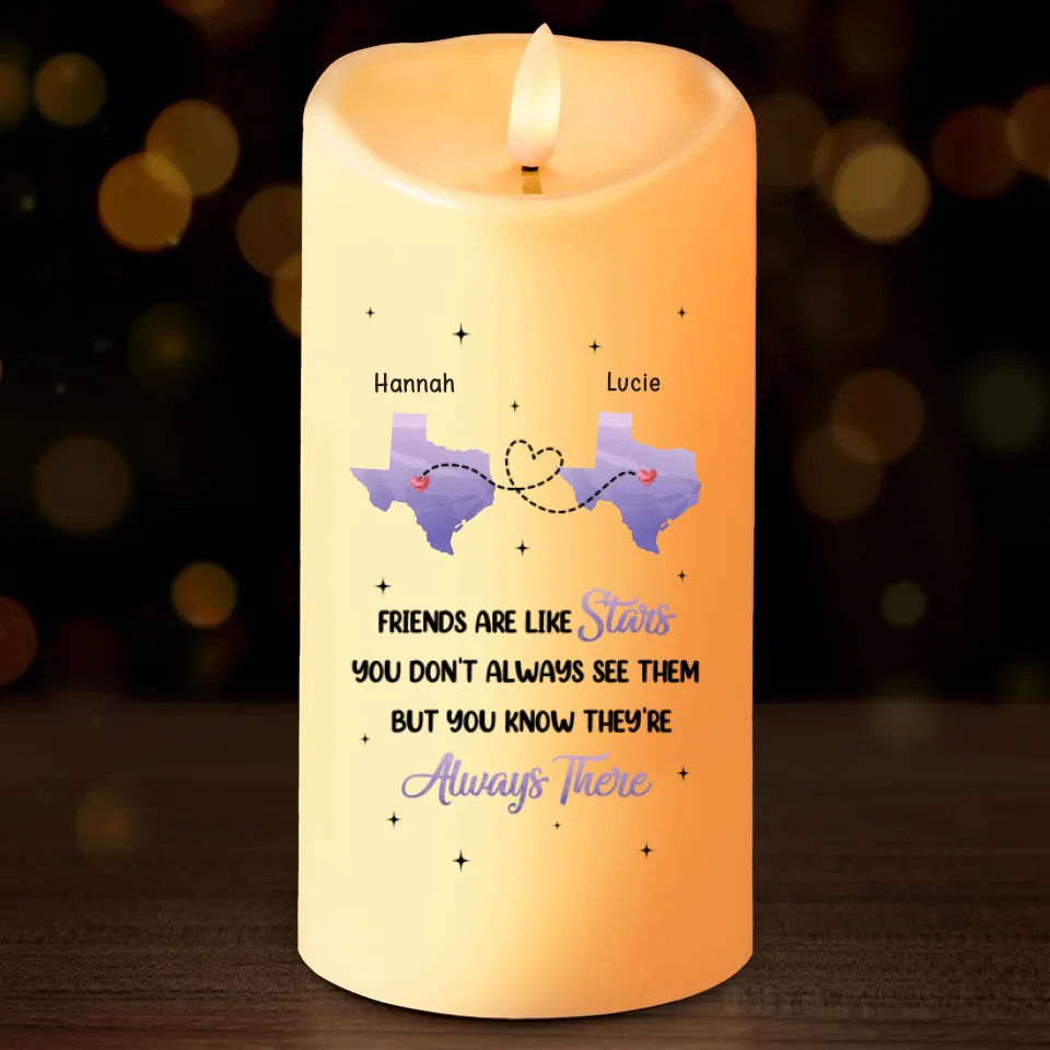 Friends Are Like Stars - Bestie Personalized Custom LED Candle - Christmas Gift For Best Friends, BFF, Sisters - Image 2