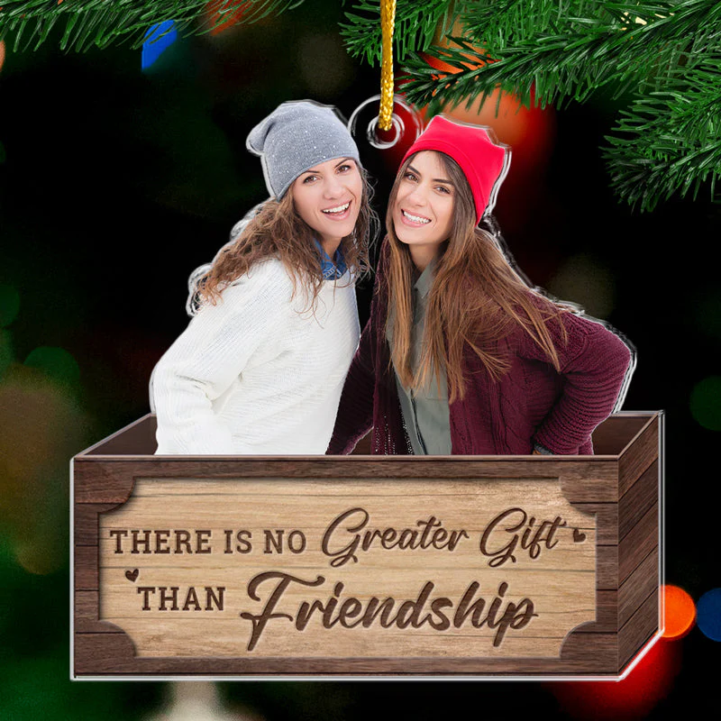 Friends Custom Photo The True Spirit Of Christmas - Bestie Personalized Custom Ornament - Acrylic Custom Shaped - Christmas Gift For Best Friends, BFF, Sisters - Image 2