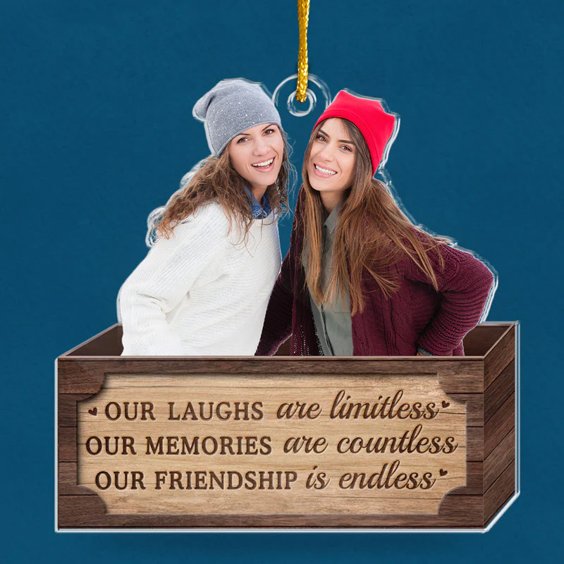 Friends Custom Photo The True Spirit Of Christmas - Bestie Personalized Custom Ornament - Acrylic Custom Shaped - Christmas Gift For Best Friends, BFF, Sisters - Image 3