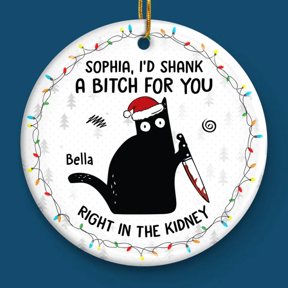 Friends Offer Free Therapy - Friend Personalized Custom Ornament - Ceramic Round Shaped - Christmas Gift For Best Friends, Sisters, Family Members, Coworkers - Image 4