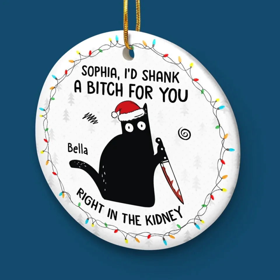 Friends Offer Free Therapy - Friend Personalized Custom Ornament - Ceramic Round Shaped - Christmas Gift For Best Friends, Sisters, Family Members, Coworkers - Image 5