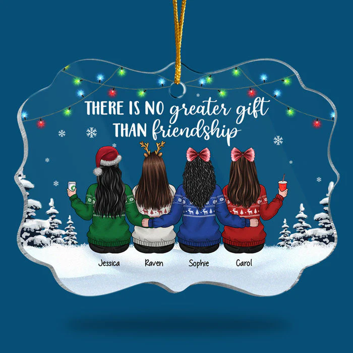 Friendship Is The Greatest Christmas Gift - Personalized Custom Benelux Shaped Acrylic Christmas Ornament - Gift For Bestie, Best Friend, Sister, Birthday Gift For Bestie And Friend, Christmas Gift - Image 3