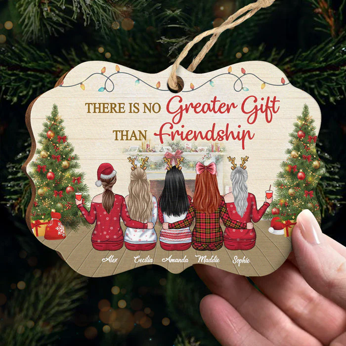 Friendship Is The Greatest Gift - Personalized Custom Benelux Shaped Acrylic, Wood, Aluminum Christmas Ornament - Gift For Bestie, Best Friend, Sister, Birthday Gift For Bestie And Friend, Christmas Gift - Image 4