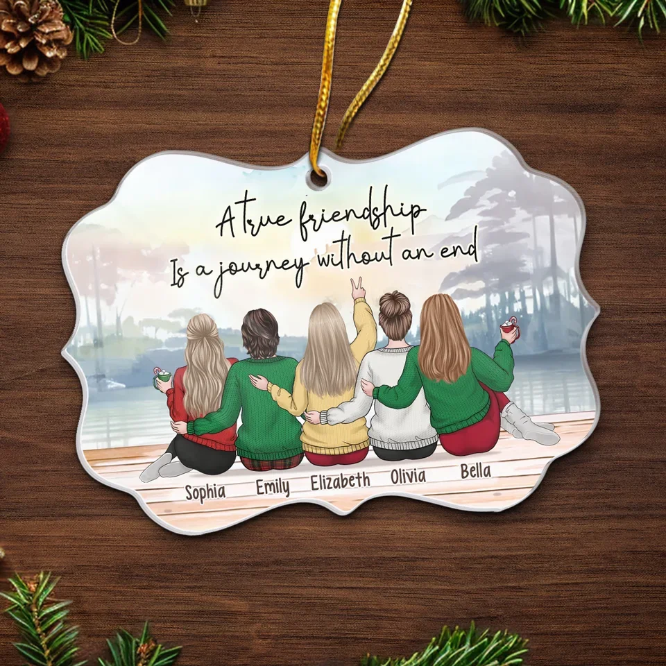 Friendship Is The Greatest Treasure Of All - Bestie Personalized Custom Ornament - Acrylic Benelux Shaped - Christmas Gift For Best Friends, BFF, Sisters - Image 5