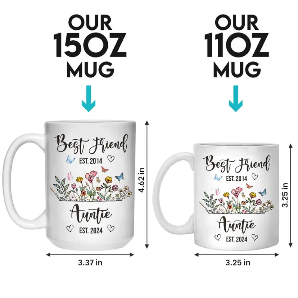 From Bestie To Auntie - Bestie Personalized Custom Mug - Gift For Best Friends, BFF, Sisters - Image 5