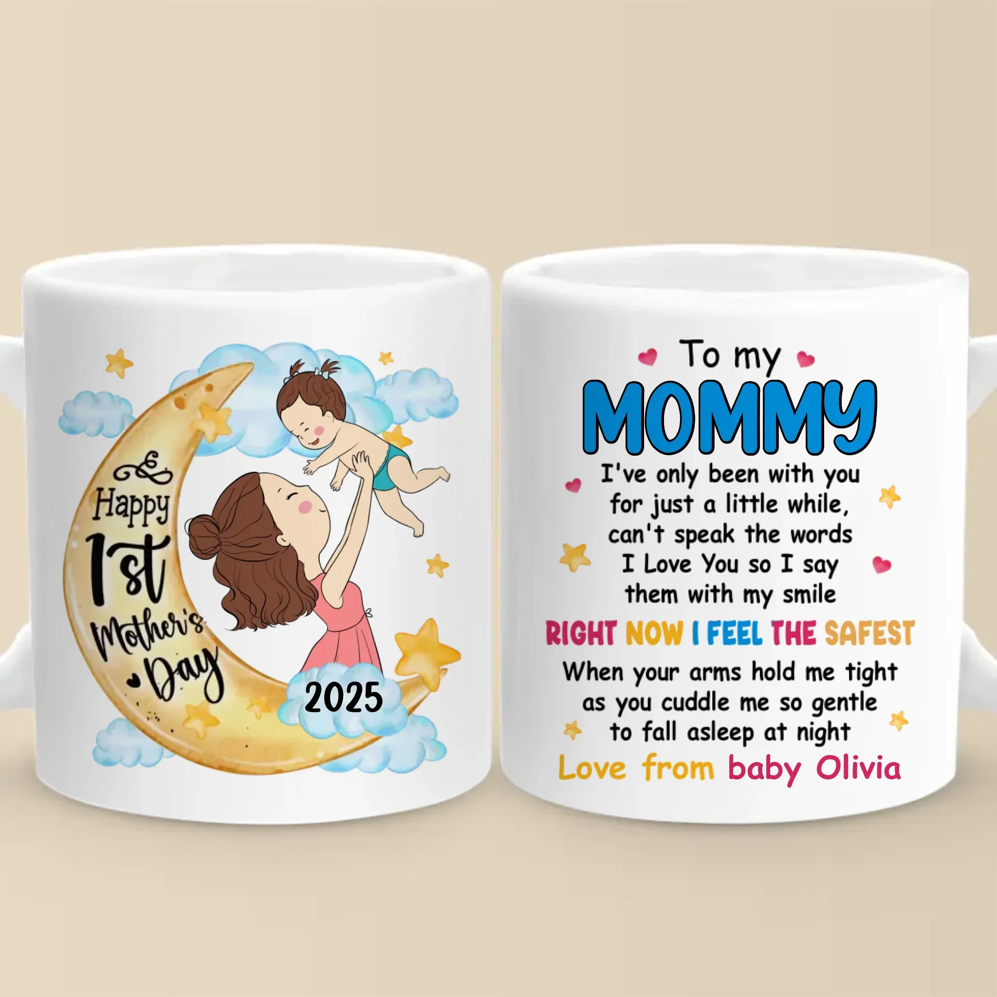 From My Tiny Hands To Your Big Heart - Family Personalized Custom Mug - Mother's Day, Baby Shower Gift, Gift For First Mom - Image 2