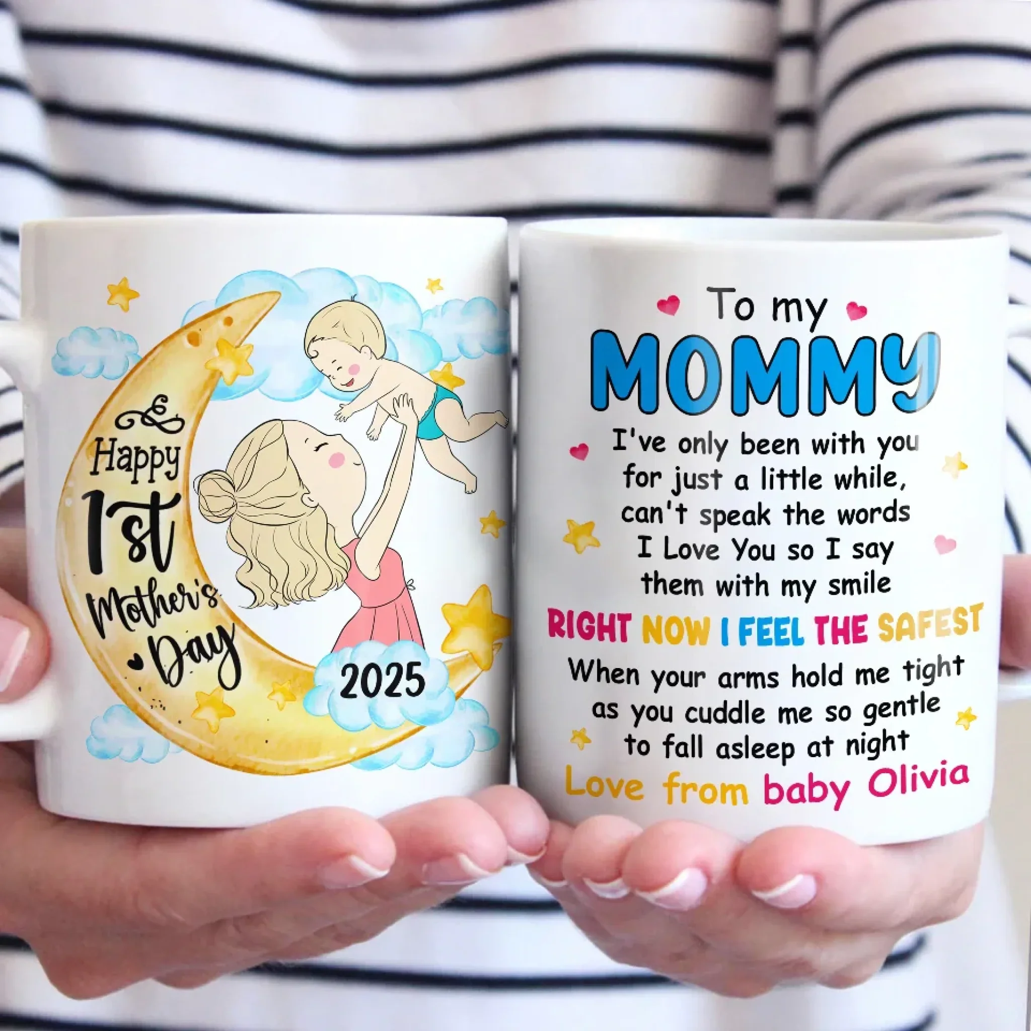 From My Tiny Hands To Your Big Heart - Family Personalized Custom Mug - Mother's Day, Baby Shower Gift, Gift For First Mom - Image 3