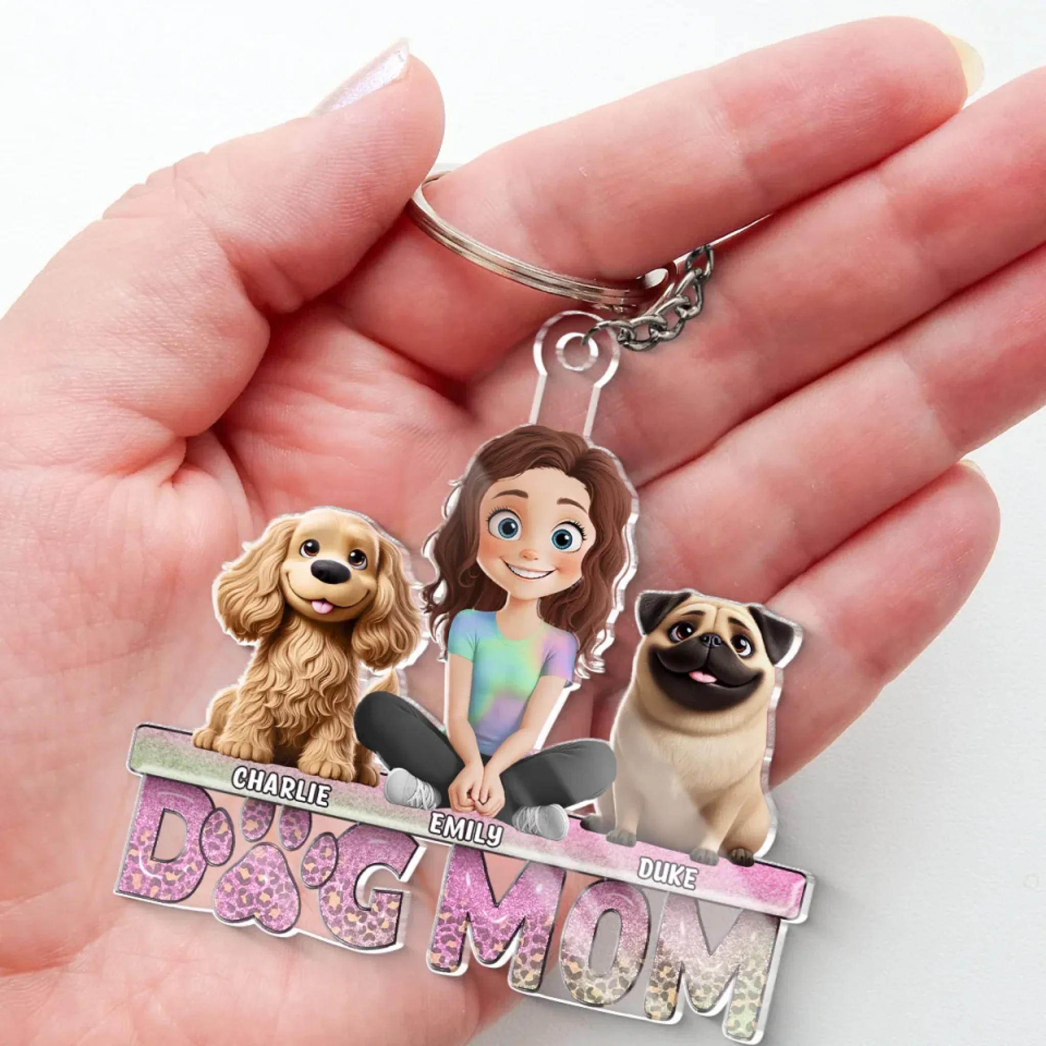 Fur Babies First, Everything Else Later - Dog Personalized Custom Shaped Acrylic Keychain - Gift For Pet Owners, Pet Lovers - Image 4