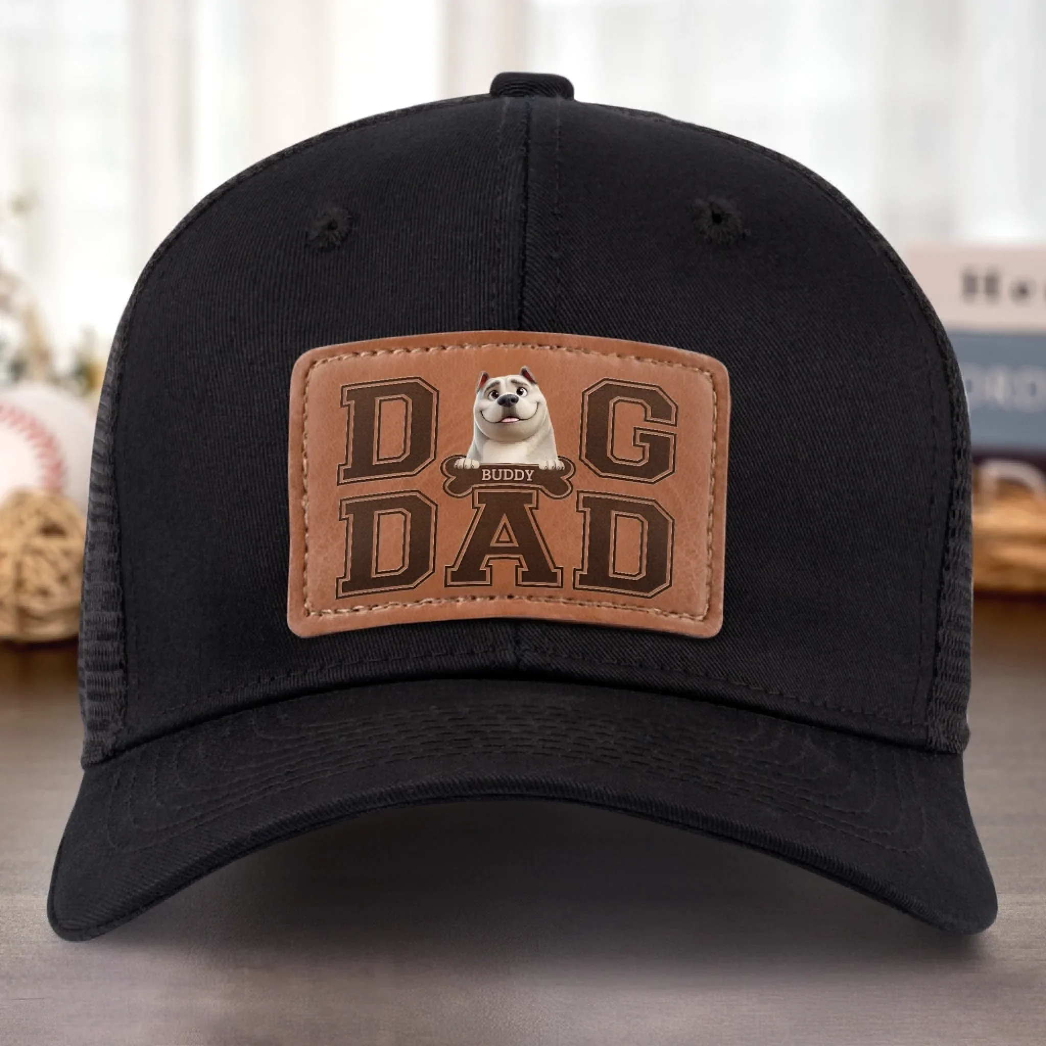 Fur Life, Dad Life - Dog Personalized Custom Leather Patch Hat - Father's Day, Gift For Pet Owners, Pet Lovers - Image 6