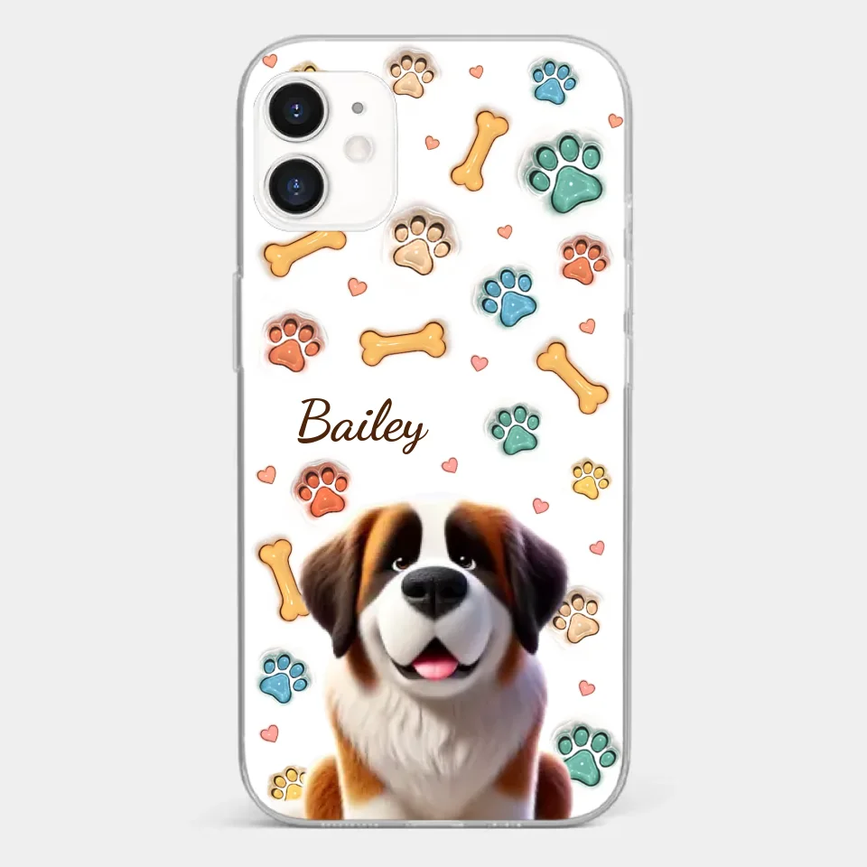 Furry Friends, Forever Loved - Dog Personalized Custom 3D Inflated Effect Printed Clear Phone Case - Gift For Pet Owners, Pet Lovers - Image 6