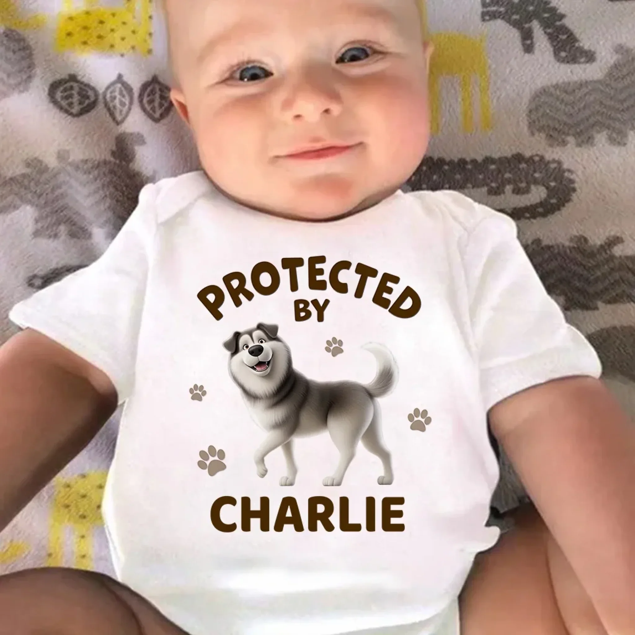 Furry Friends Make Life Brighter - Dog Personalized Custom Baby Onesie - Baby Shower Gift, Gift For Pet Owners, Pet Lovers - Image 4