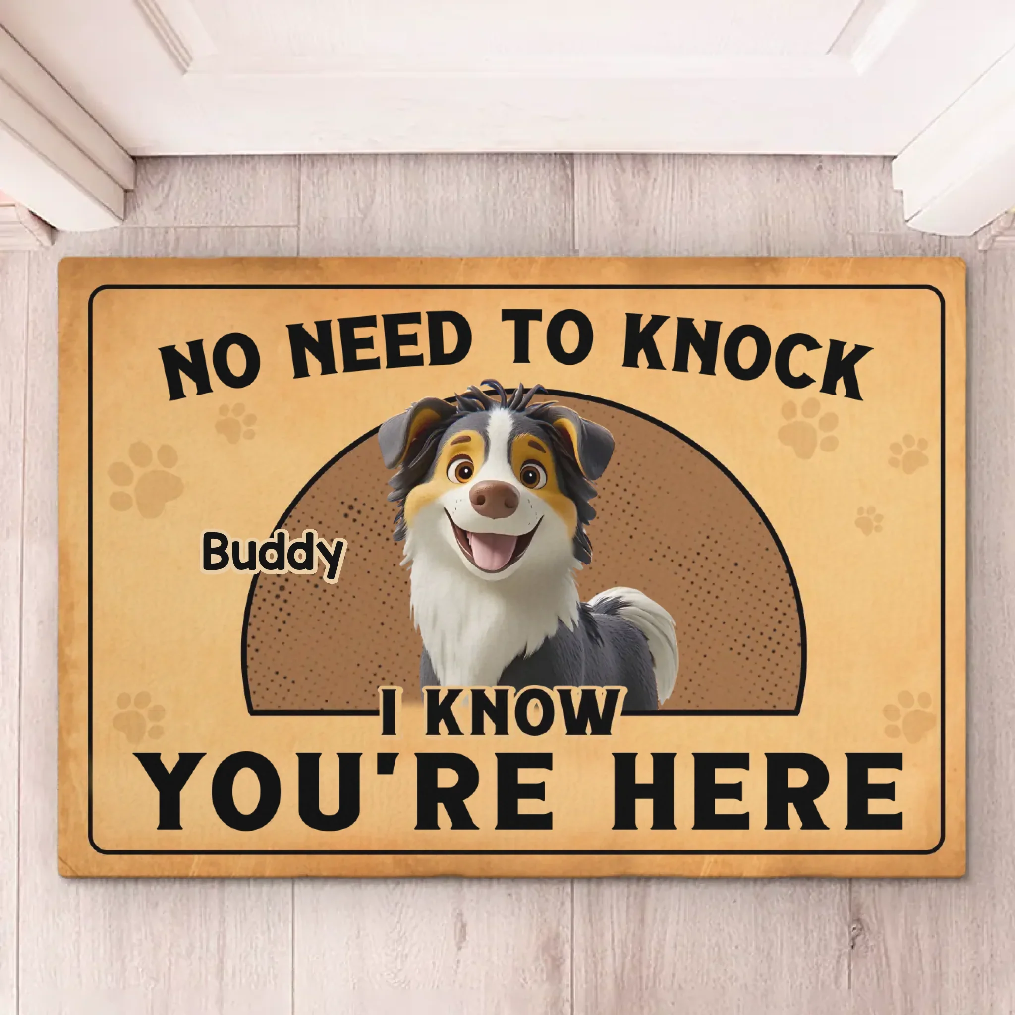 Furry Security System Activated - Dog Personalized Custom Home Decor Decorative Mat - House Warming Gift For Pet Owners, Pet Lovers - Image 2