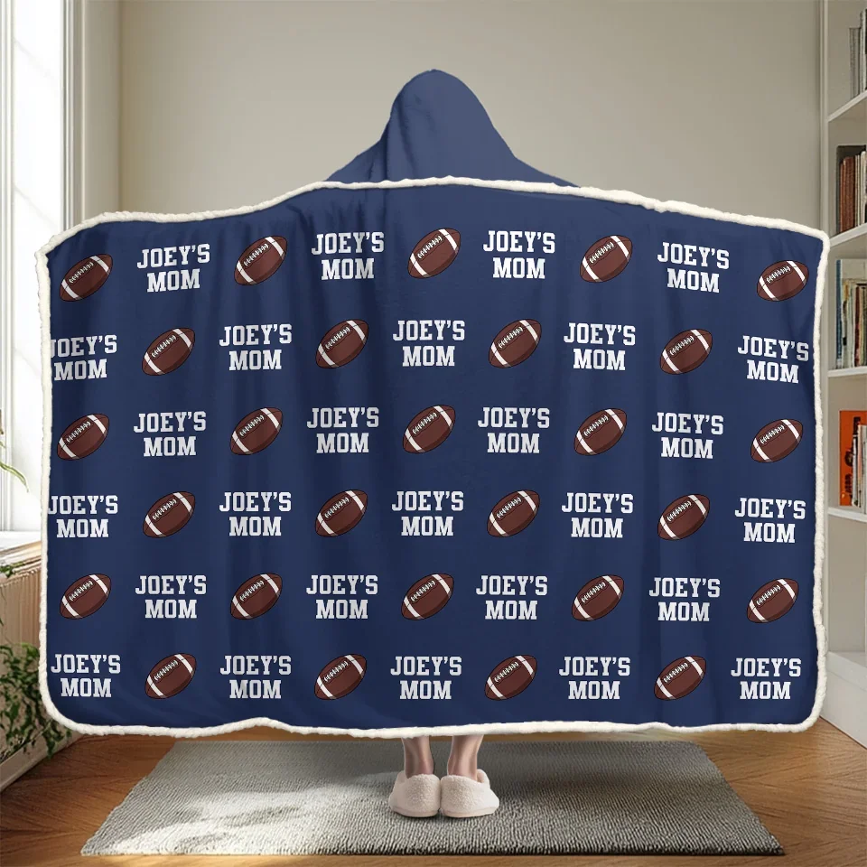 Game Day Vibes, Mom Life Pride - Personalized Custom Snuggle Blanket, Hoodie Blanket - Gift For Sport Lovers, Sport Players - Image 3