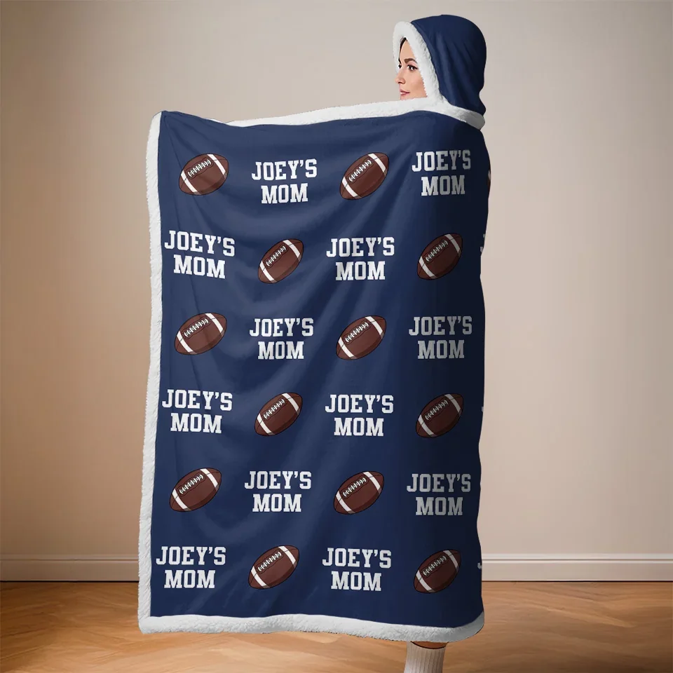Game Day Vibes, Mom Life Pride - Personalized Custom Snuggle Blanket, Hoodie Blanket - Gift For Sport Lovers, Sport Players - Image 5