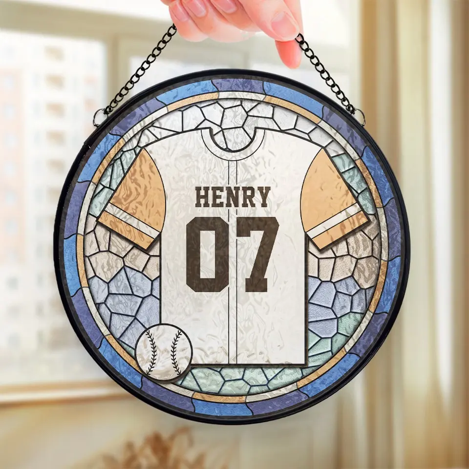 Gear Up And Hit The Field With Confidence - Personalized Custom Stained Glass Window Hanging Suncatcher - Gift For Sport Lovers, Sport Players - Image 4