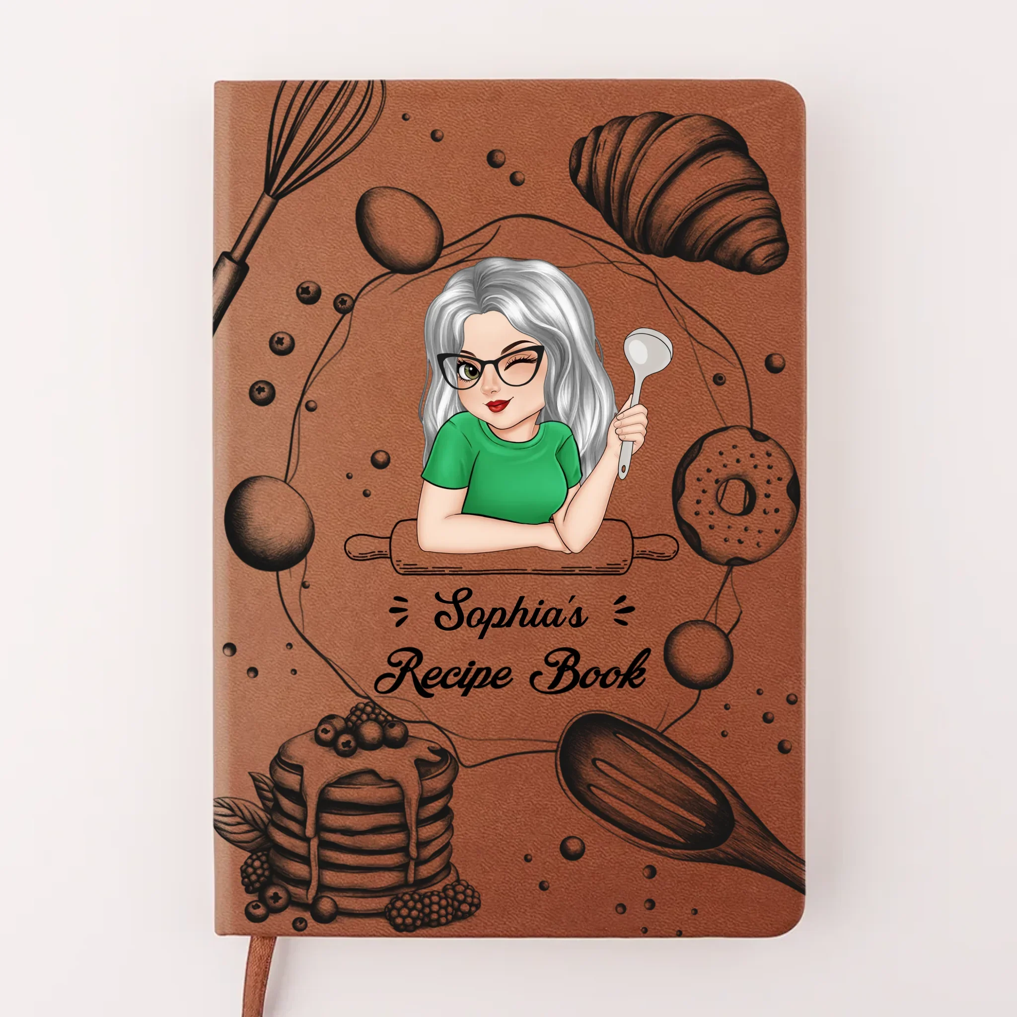 Give Yourself The Gift Of Kindness - Family Personalized Custom Leather Journal - Mother's Day Gift For Mom, Yourself, Best Friends, Siblings, Family Members - Image 2