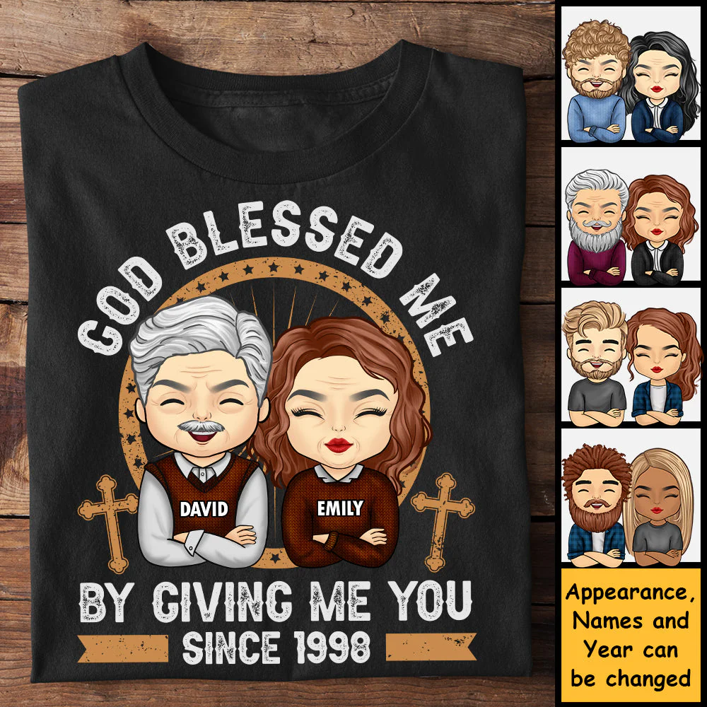 God Blessed Me By Giving Me You - Personalized Unisex T-Shirt, Hoodie, Sweatshirt - Gift For Couple, Husband Wife, Anniversary, Engagement, Wedding, Marriage Gift - Image 5