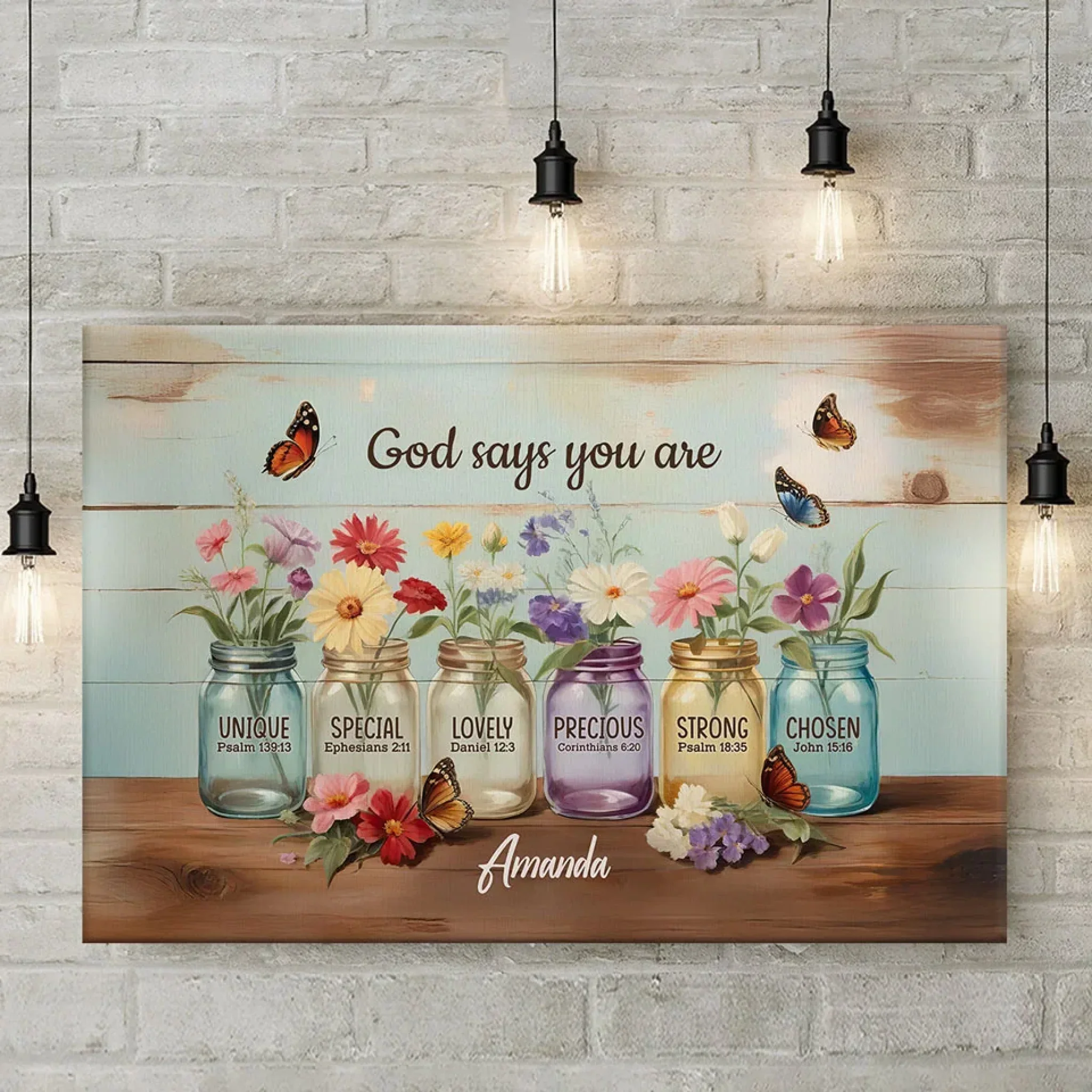 God Says You Are - Family Personalized Custom Horizontal Canvas - Gift For Yourself, Best Friends, Siblings, Family Members - Image 3