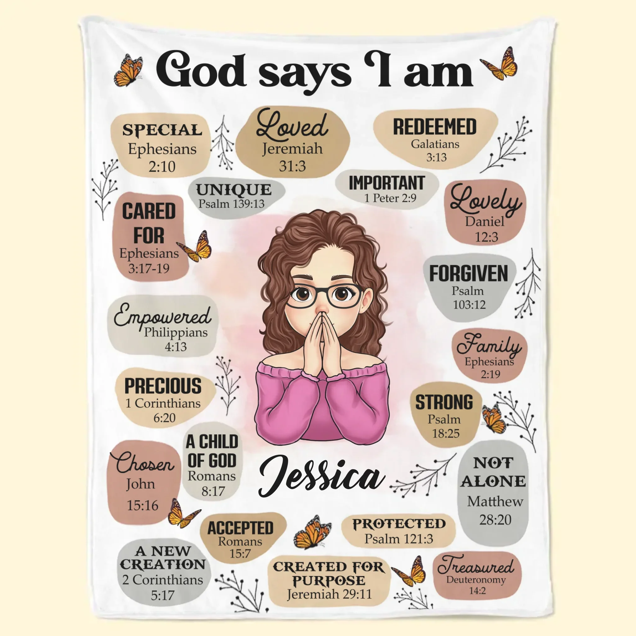 God Says You Are Self-Love Affirmations - Friend Personalized Custom Blanket - Gift For Best Friends, Family Members, Coworkers, Yourself - Image 2