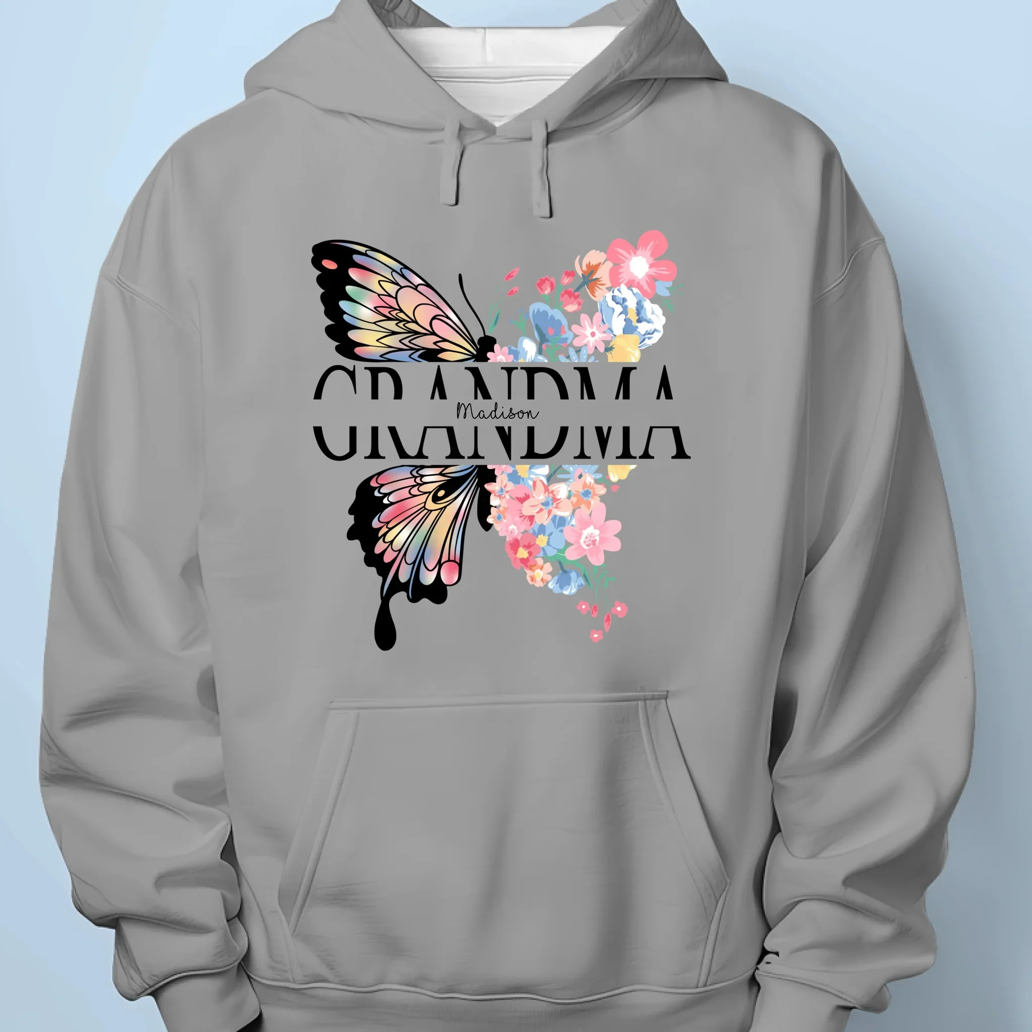 Graceful Like A Butterfly, Strong Like A Grandma - Family  Personalized Custom Unisex T-shirt, Premium T-shirt, Hoodie - Mother's Day, Gift For Mom, Grandma - Image 6