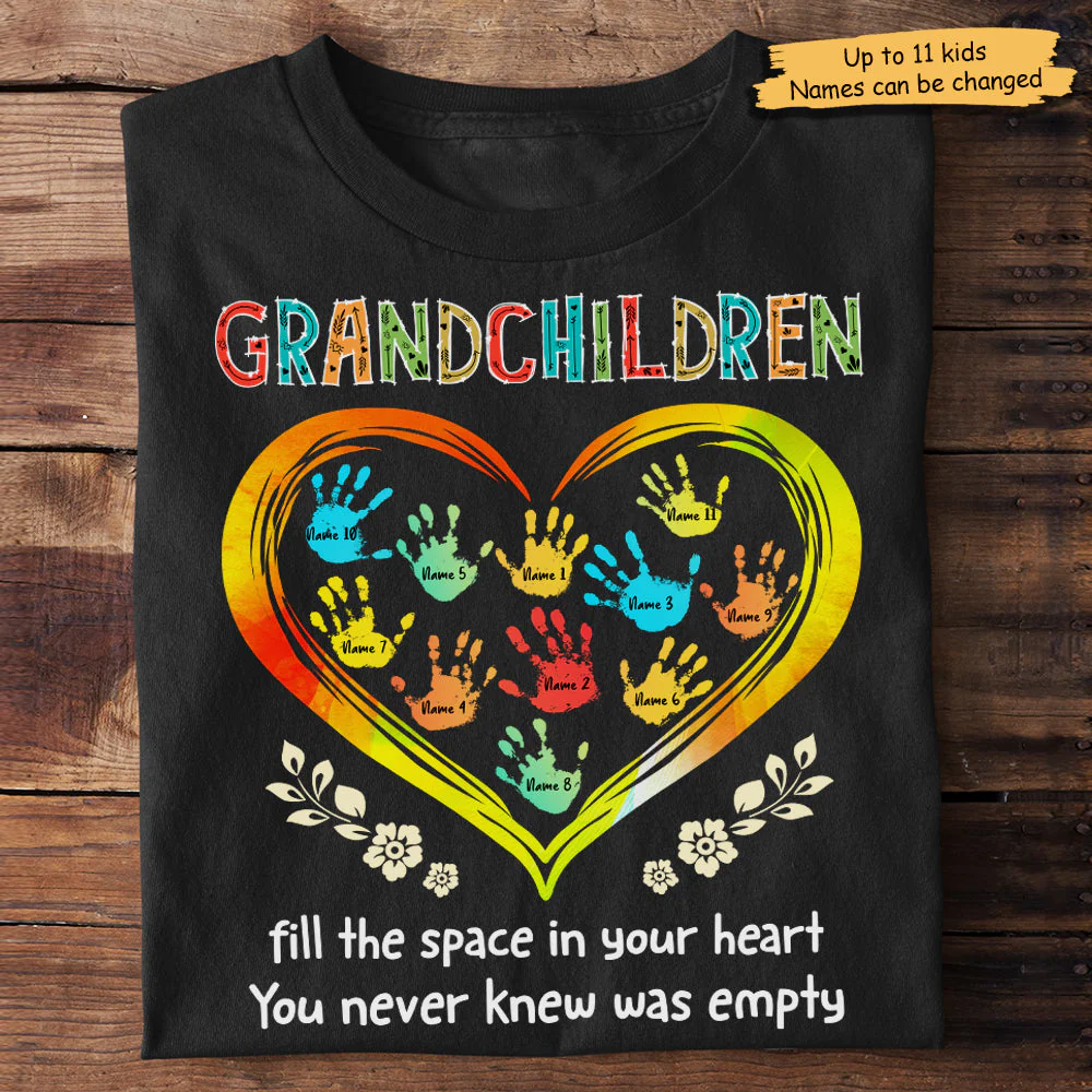 Grandchildren Fill The Space In Your Heart - Gift For Grandma, Personalized Unisex T-Shirt, Hoodie - Image 3