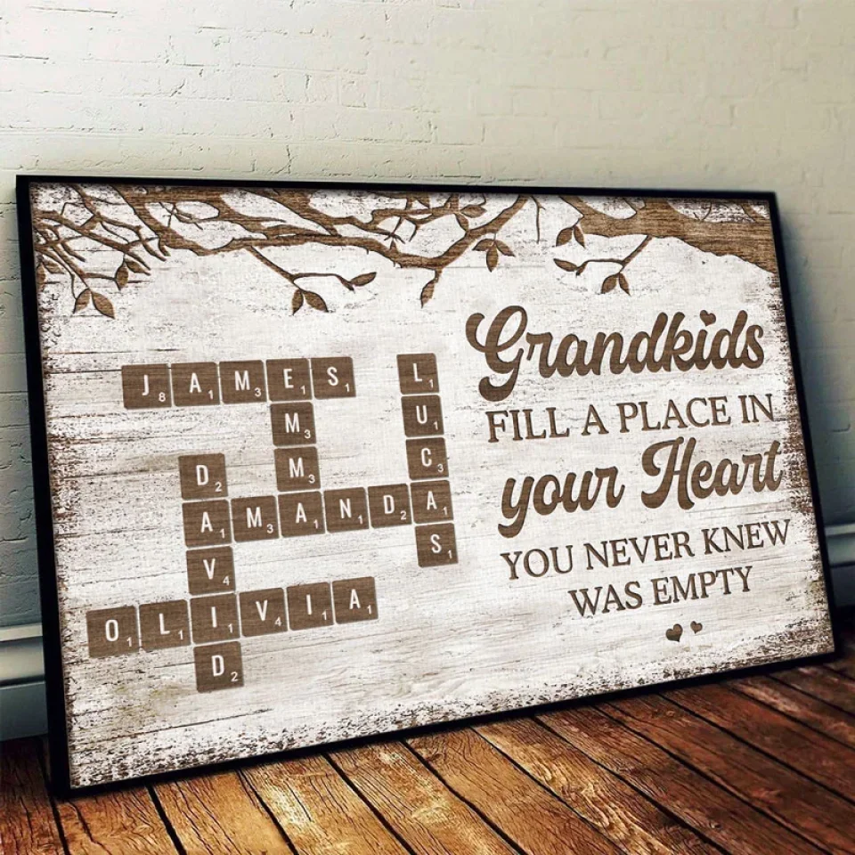 Grandchildren Make Life More Grand - Family Personalized Custom Horizontal Poster - Gift For Grandma, Grandpa, Grandkid - Image 4