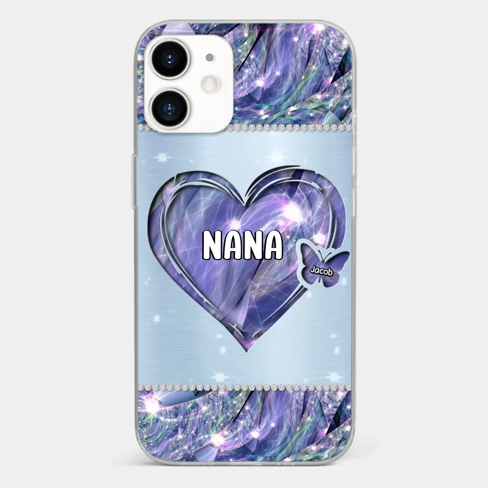 Grandkids Complete Her Joy - Family Personalized Custom Faux Jewelry Effect Printed Clear Phone Case - Gift For Mom, Grandma - Image 10