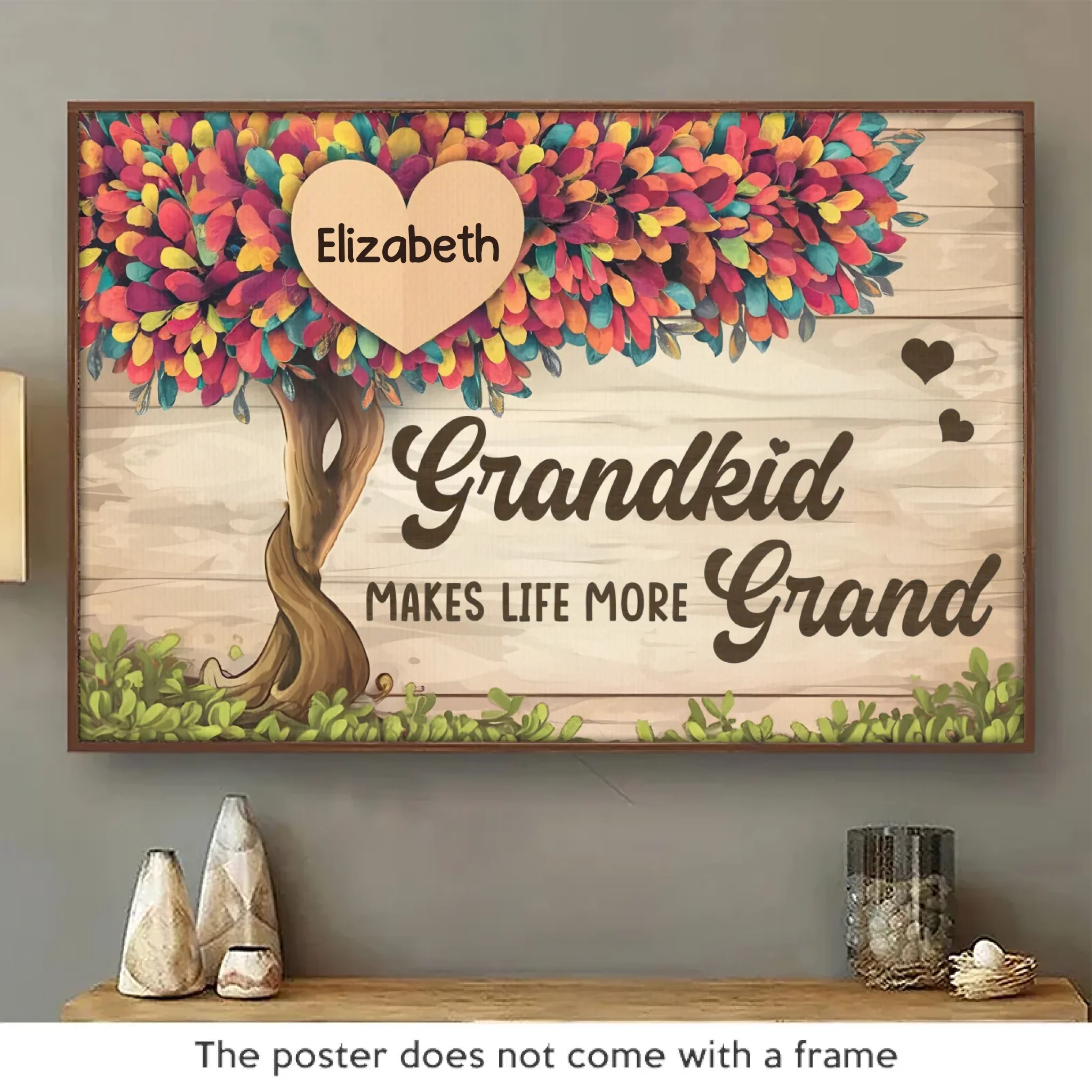 Grandkids Complete Your Heart - Family Personalized Custom Horizontal Poster - Gift For Grandma, Grandpa, Grandkid - Image 2