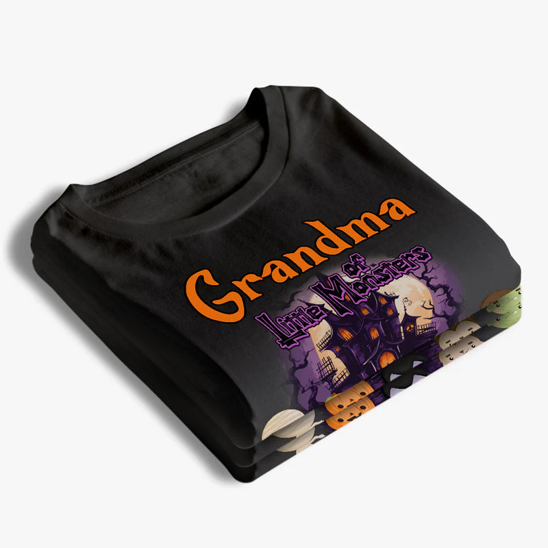 Grandma Of These Little Monsters - Family Personalized Custom Unisex T-shirt, Hoodie, Sweatshirt - Halloween Gift, Gift For Grandma, Grandpa - Image 3