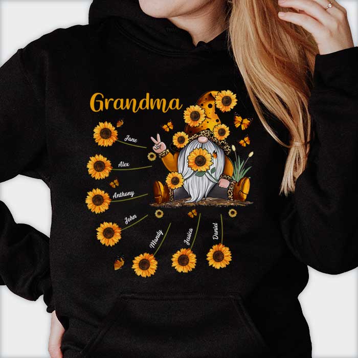 Grandma & Sunflower Kids - Gift For Mom, Grandma - Personalized Unisex T-Shirt, Hoodie - Image 2