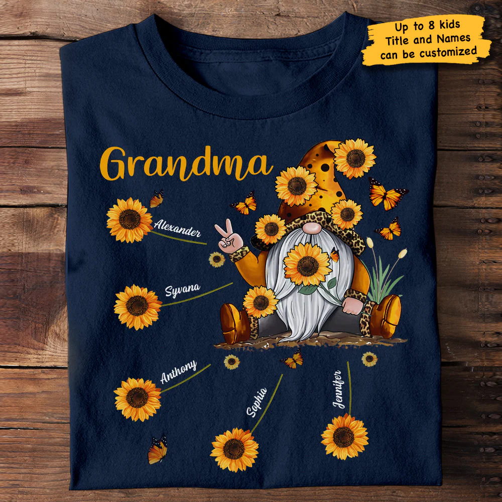 Grandma & Sunflower Kids - Gift For Mom, Grandma - Personalized Unisex T-Shirt, Hoodie - Image 3