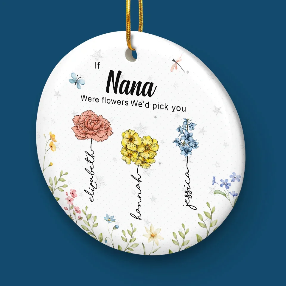 Grandma, Thanks For Helping Me Grow - Family Personalized Custom Ornament - Ceramic Round Shaped - Christmas Gift For Mom, Grandma - Image 5