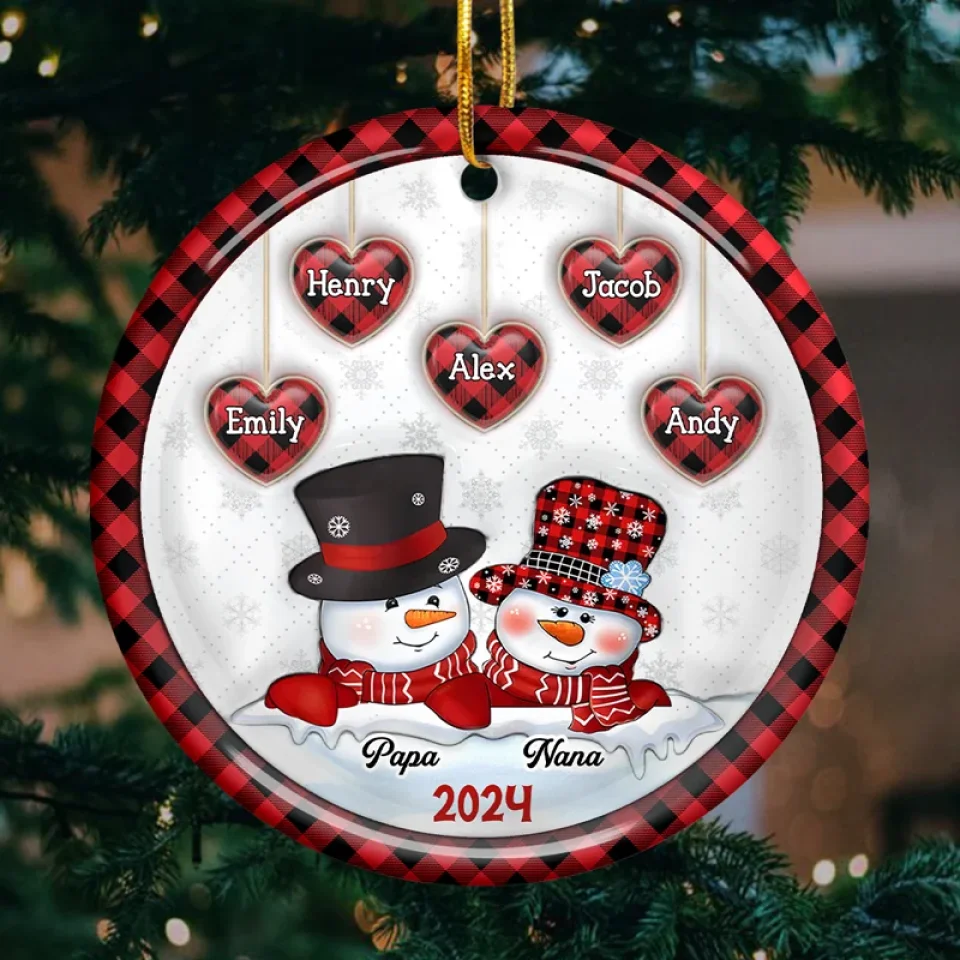 Grandma, The Way You Loved Me Will Live On In My Heart Forever - Family Personalized Custom 3D Inflated Effect Printed Ornament - Ceramic Round Shaped - Christmas Gift For Grandma, Grandpa