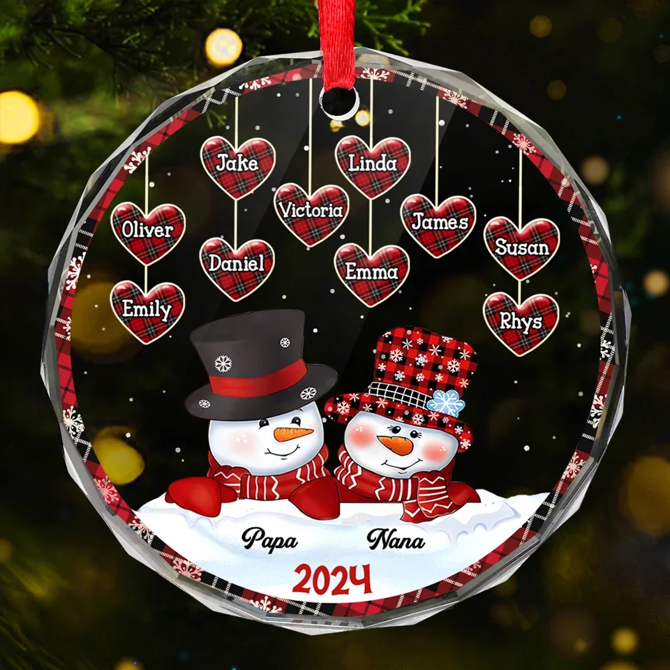 Grandma, Your Love Has Shaped Me In Lasting Ways - Family Personalized Custom Circle Glass Ornament - New Arrival, Christmas Gift For Grandma, Grandpa AMZ
